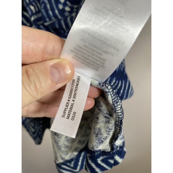 Lauren Ralph Lauren Top & Skirt Set NWOT Womens L Linen Blue White Geometric - Picture 7 of 7